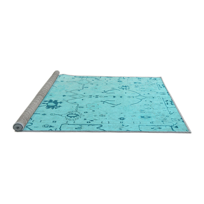Sideview of Machine Washable Solid Light Blue Modern Rug, wshabs4314lblu