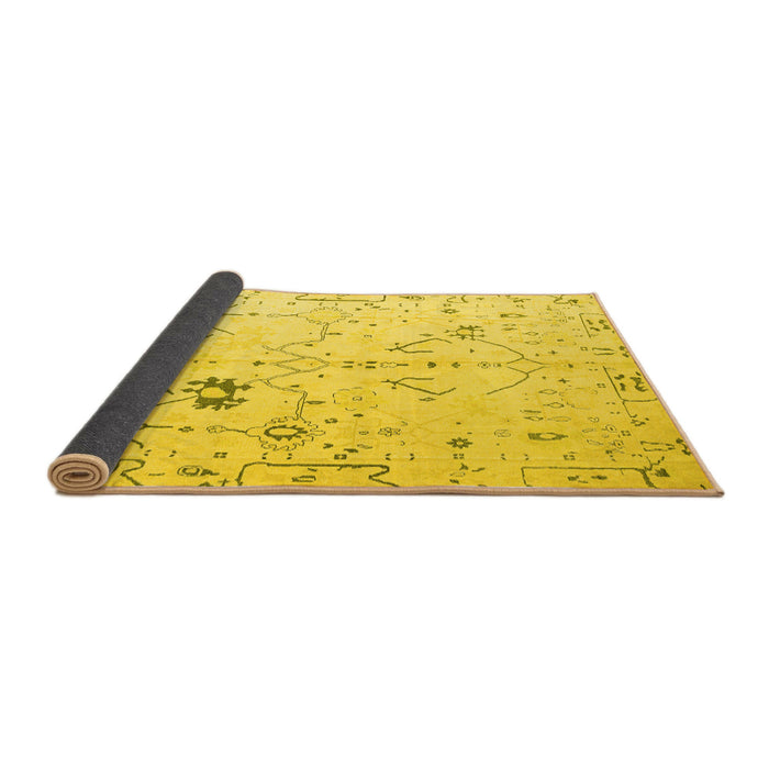 Sideview of Solid Yellow Modern Rug, abs4314yw