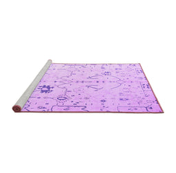 Sideview of Machine Washable Solid Purple Modern Area Rugs, wshabs4314pur