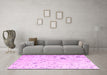 Machine Washable Solid Pink Modern Rug in a Living Room, wshabs4314pnk