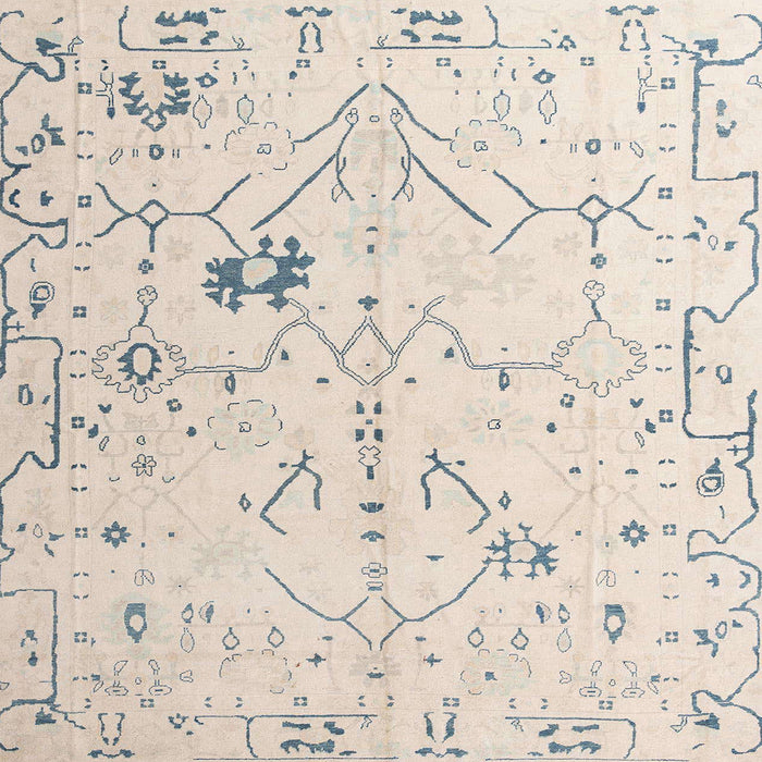 Square Abstract Peach Puff Gold Solid Rug, abs4314