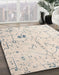 Abstract Peach Puff Gold Solid Rug in Family Room, abs4314