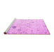 Sideview of Machine Washable Solid Pink Modern Rug, wshabs4314pnk