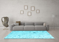 Machine Washable Solid Light Blue Modern Rug, wshabs4314lblu