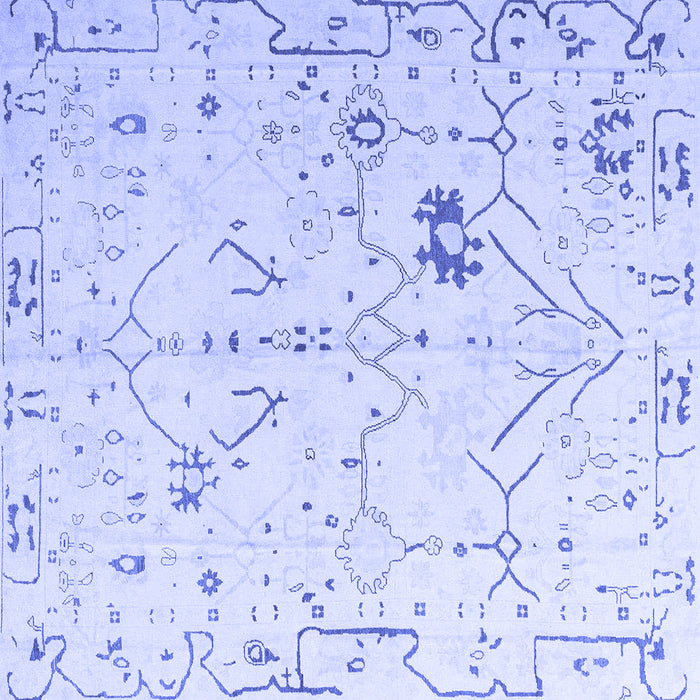 Square Machine Washable Solid Blue Modern Rug, wshabs4314blu