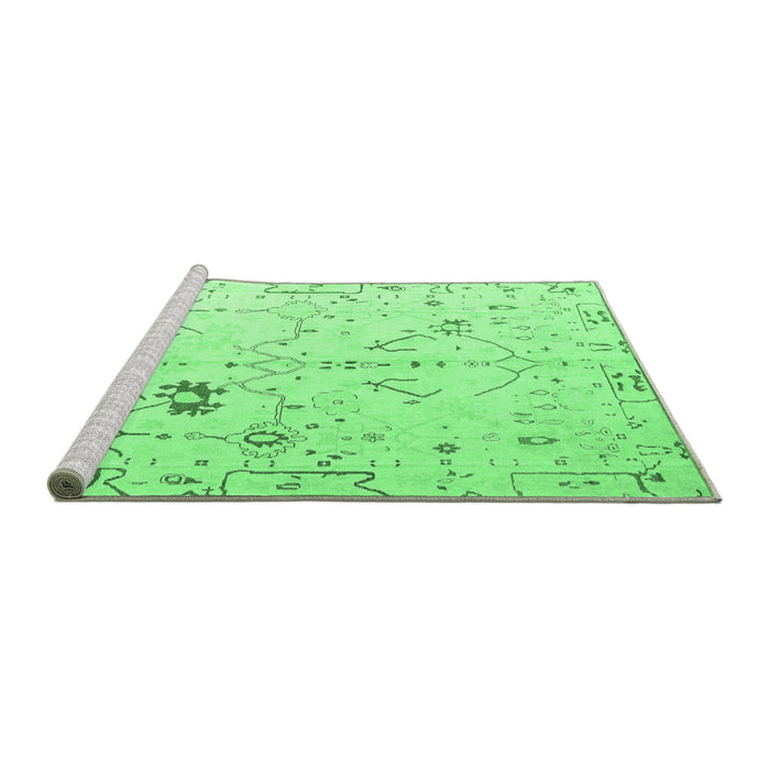 Sideview of Machine Washable Solid Emerald Green Modern Area Rugs, wshabs4314emgrn