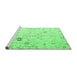 Sideview of Machine Washable Solid Emerald Green Modern Area Rugs, wshabs4314emgrn