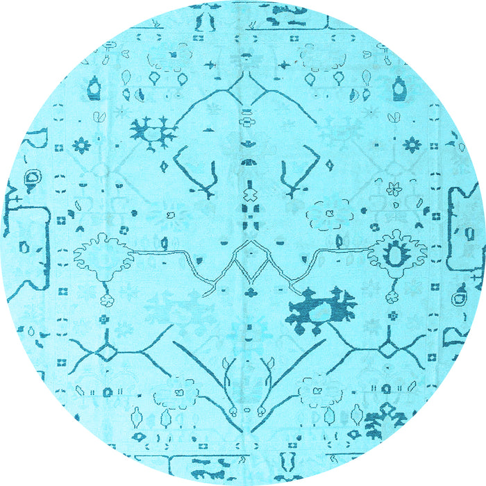 Round Solid Light Blue Modern Rug, abs4314lblu