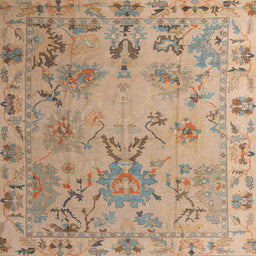 Square Machine Washable Abstract Brown Sugar Brown Rug, wshabs4315