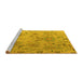 Sideview of Machine Washable Abstract Yellow Modern Rug, wshabs4315yw