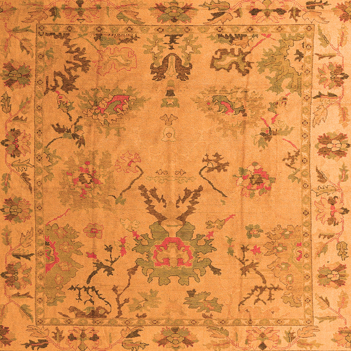 Square Abstract Orange Modern Rug, abs4315org