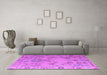 Machine Washable Abstract Purple Modern Area Rugs in a Living Room, wshabs4315pur