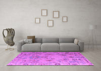 Machine Washable Abstract Purple Modern Rug, wshabs4315pur