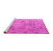 Sideview of Machine Washable Abstract Pink Modern Rug, wshabs4315pnk