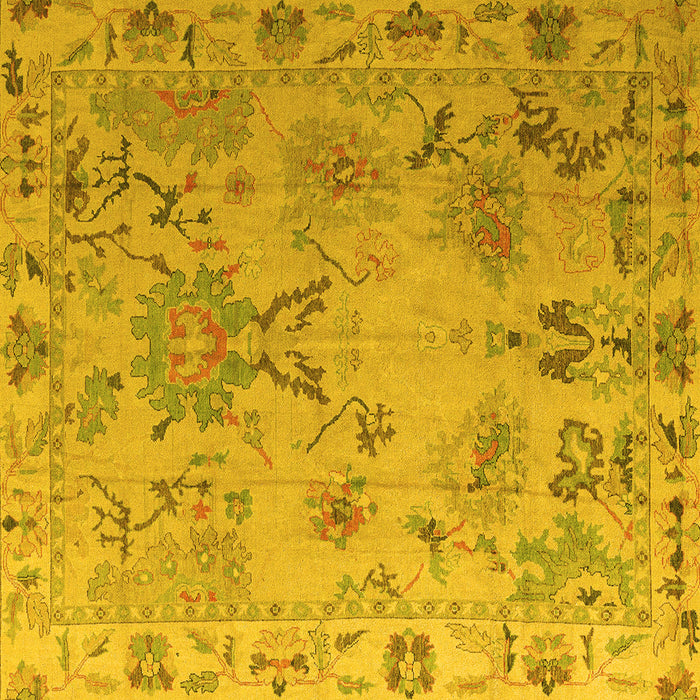 Square Abstract Yellow Modern Rug, abs4315yw