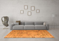 Machine Washable Abstract Orange Modern Rug, wshabs4315org