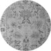 Round Abstract Gray Modern Rug, abs4315gry