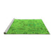 Sideview of Machine Washable Abstract Green Modern Area Rugs, wshabs4315grn