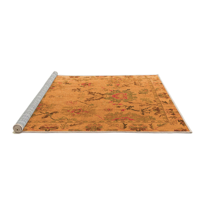 Sideview of Machine Washable Abstract Orange Modern Area Rugs, wshabs4315org