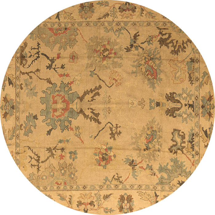 Round Abstract Brown Modern Rug, abs4315brn