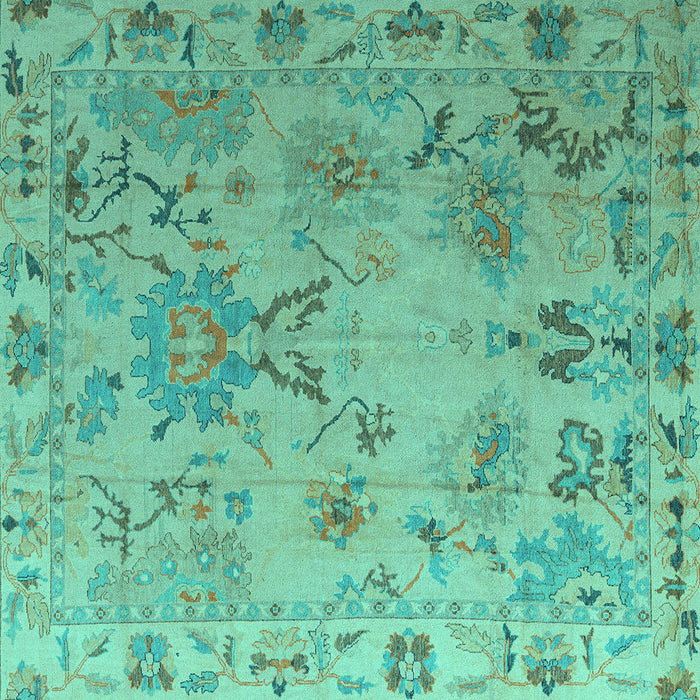 Square Abstract Turquoise Modern Rug, abs4315turq