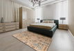 Abstract Brown Modern Rug in a Bedroom, abs4315