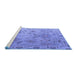 Sideview of Machine Washable Abstract Blue Modern Rug, wshabs4315blu