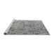 Sideview of Machine Washable Abstract Gray Modern Rug, wshabs4315gry