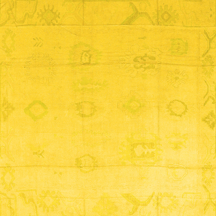 Square Oriental Yellow Traditional Rug, abs4316yw