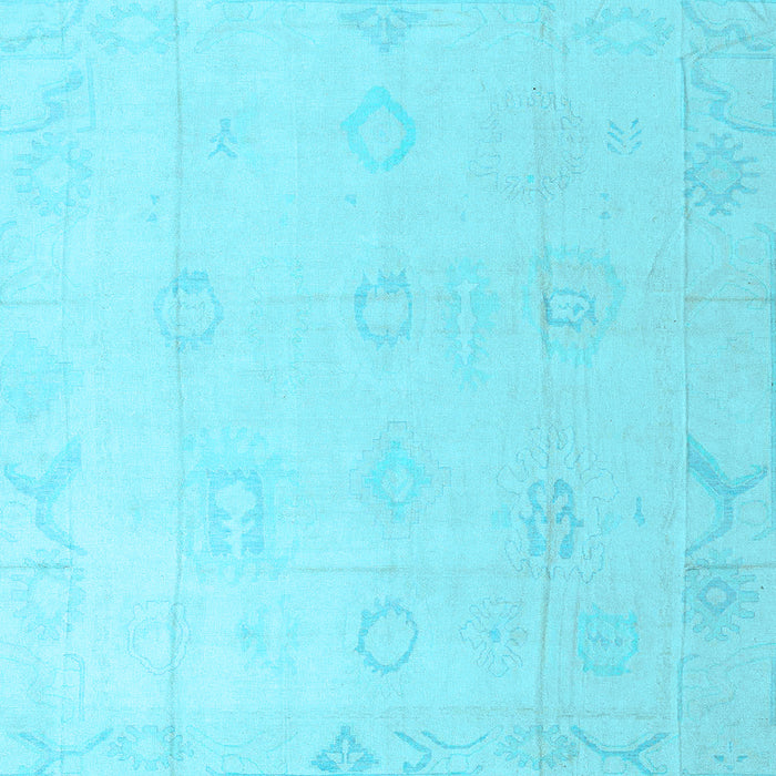 Square Machine Washable Oriental Light Blue Traditional Rug, wshabs4316lblu
