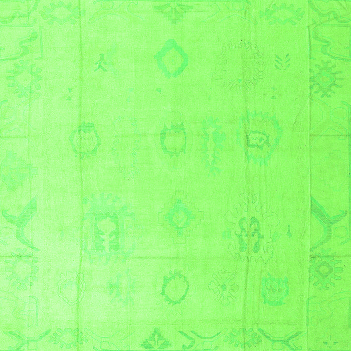 Square Machine Washable Oriental Green Traditional Area Rugs, wshabs4316grn