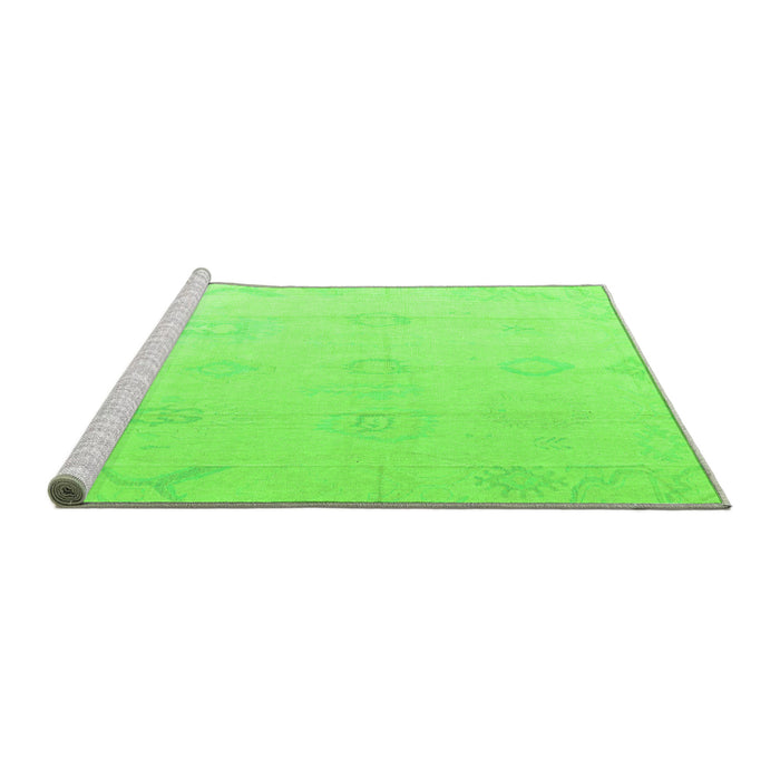 Sideview of Machine Washable Oriental Green Traditional Area Rugs, wshabs4316grn