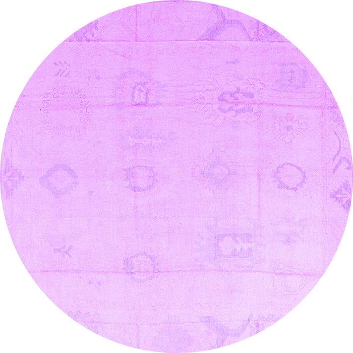 Round Machine Washable Oriental Purple Traditional Area Rugs, wshabs4316pur