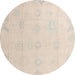 Round Abstract Desert Sand Beige Oriental Rug, abs4316