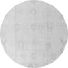 Round Machine Washable Oriental Gray Traditional Rug, wshabs4316gry