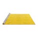 Sideview of Machine Washable Oriental Yellow Traditional Rug, wshabs4316yw