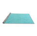 Sideview of Machine Washable Oriental Light Blue Traditional Rug, wshabs4316lblu