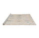 Sideview of Machine Washable Abstract Peach Rug, wshabs4317