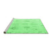 Sideview of Machine Washable Oriental Emerald Green Traditional Area Rugs, wshabs4317emgrn