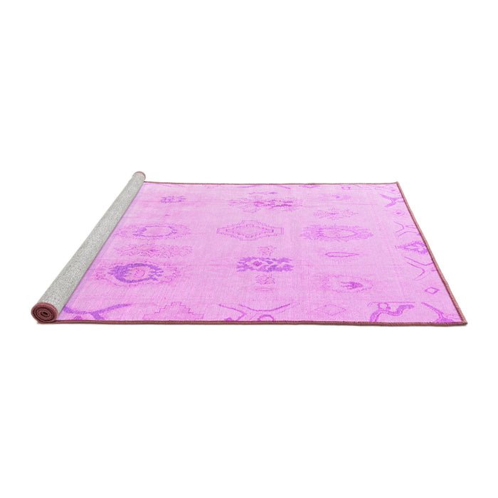 Sideview of Machine Washable Oriental Pink Traditional Rug, wshabs4317pnk