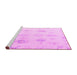 Sideview of Machine Washable Oriental Pink Traditional Rug, wshabs4317pnk