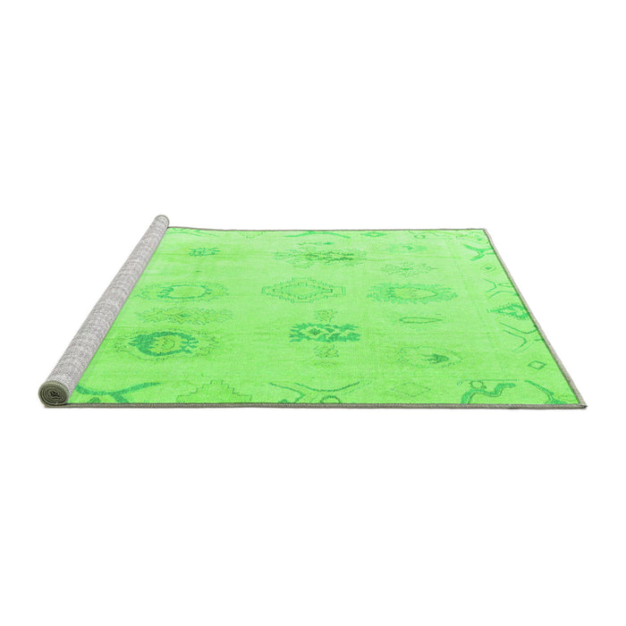 Sideview of Machine Washable Oriental Green Traditional Area Rugs, wshabs4317grn