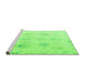 Sideview of Machine Washable Oriental Green Traditional Area Rugs, wshabs4317grn