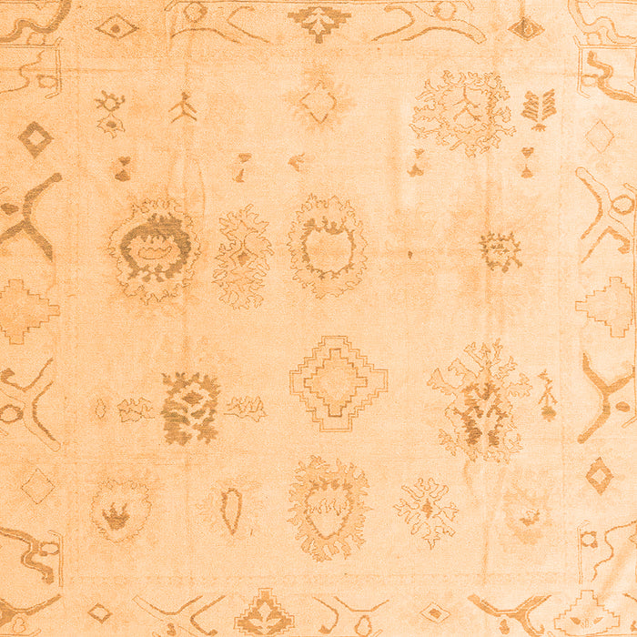 Square Oriental Orange Traditional Rug, abs4317org