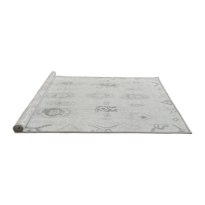 Sideview of Machine Washable Oriental Gray Traditional Rug, wshabs4317gry