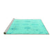 Sideview of Machine Washable Oriental Turquoise Traditional Area Rugs, wshabs4317turq