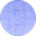 Round Oriental Blue Traditional Rug, abs4318blu