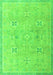 Machine Washable Oriental Green Traditional Area Rugs, wshabs4318grn