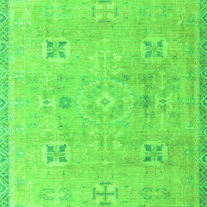 Machine Washable Oriental Green Traditional Area Rugs, wshabs4318grn
