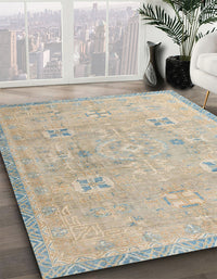 Abstract Tan Brown Oriental Rug, abs4318